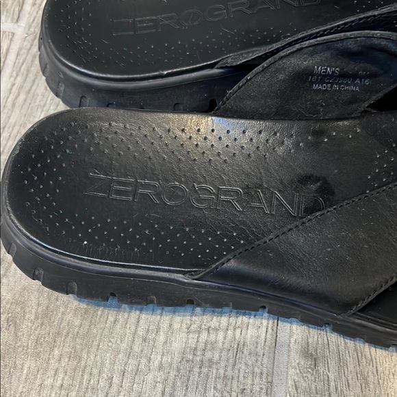 Cole Haan Zero Grand Men's Black Leather Summer Sandals size 9 - Picture 2 of 11